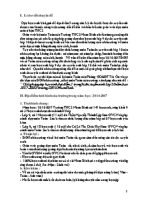 Giải pháp giúp học sinh đạt điểm 5 trong kì thi tuyển sinh lớp 10 năm học 2017 - 2018 ở trường THCS Nhơn Bình